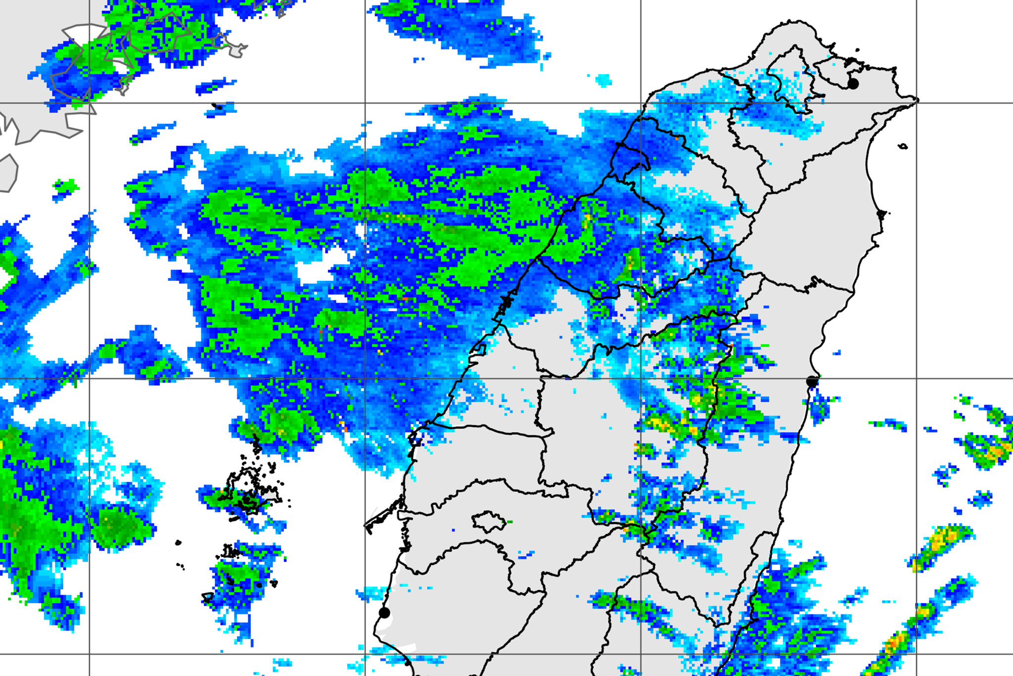 ▲華南雲雨帶移入。（圖／氣象局）