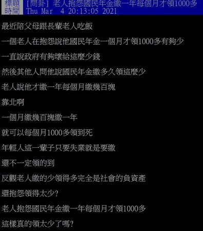 國民年金只繳1年 每月僅付百元他退休 月領1000元 怨 好少 Ettoday財經雲 Ettoday新聞雲