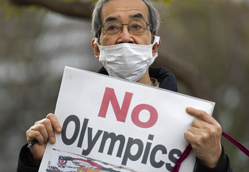 ▲▼東京奧運抗議民眾。（圖／達志影像／美聯社）