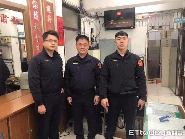 ▲舊庄所長陳志榮、警員吳振曜、游鈞為聯手搶救民眾生命。（圖／記者張君豪翻攝）