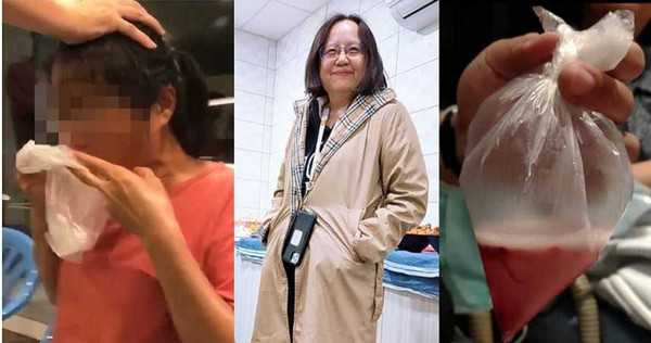 「基督新教」牧師趙曉音(中)聲稱自己能驅逐「假聖靈」,以強壓信徒頭部的方式逼其咳嗽「趕鬼」,甚至看到信徒嘔血仍不收手。(圖/翻攝畫面)