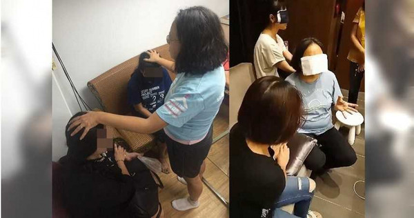 趙曉音除了幫教友禱告外,還宣稱自己有極準確的預言能力,蒙眼時會聽到「上帝的聲音」(右)。(圖/翻攝自趙曉音臉書)