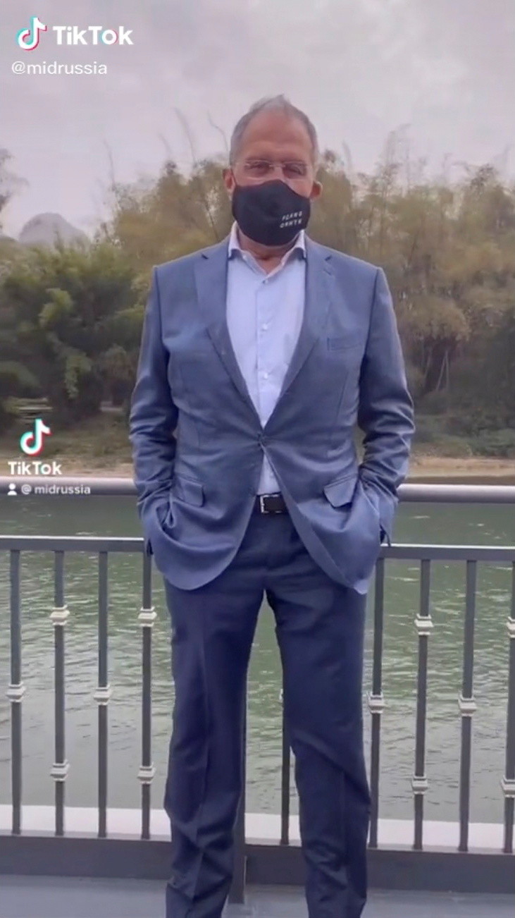 ▲▼拉夫羅夫,俄羅斯外長,訪中黑口罩。（圖／路透）