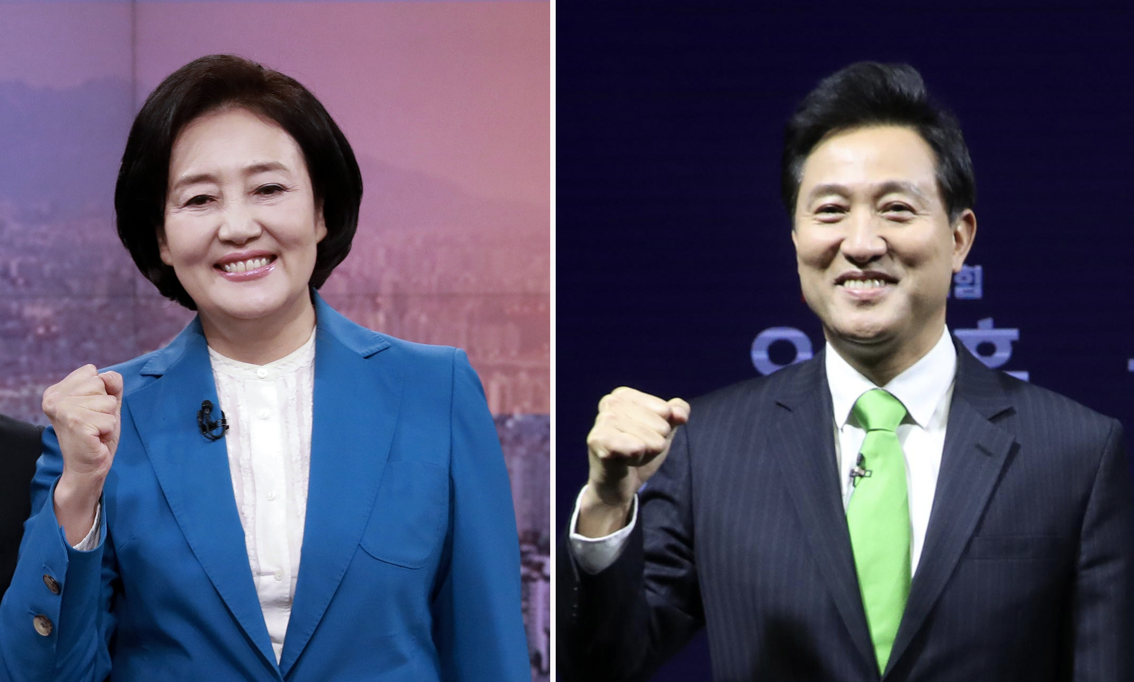▲▼首爾市長補選，將由朴映宣(左)對上吳世勳(右)。（圖／達志影像）