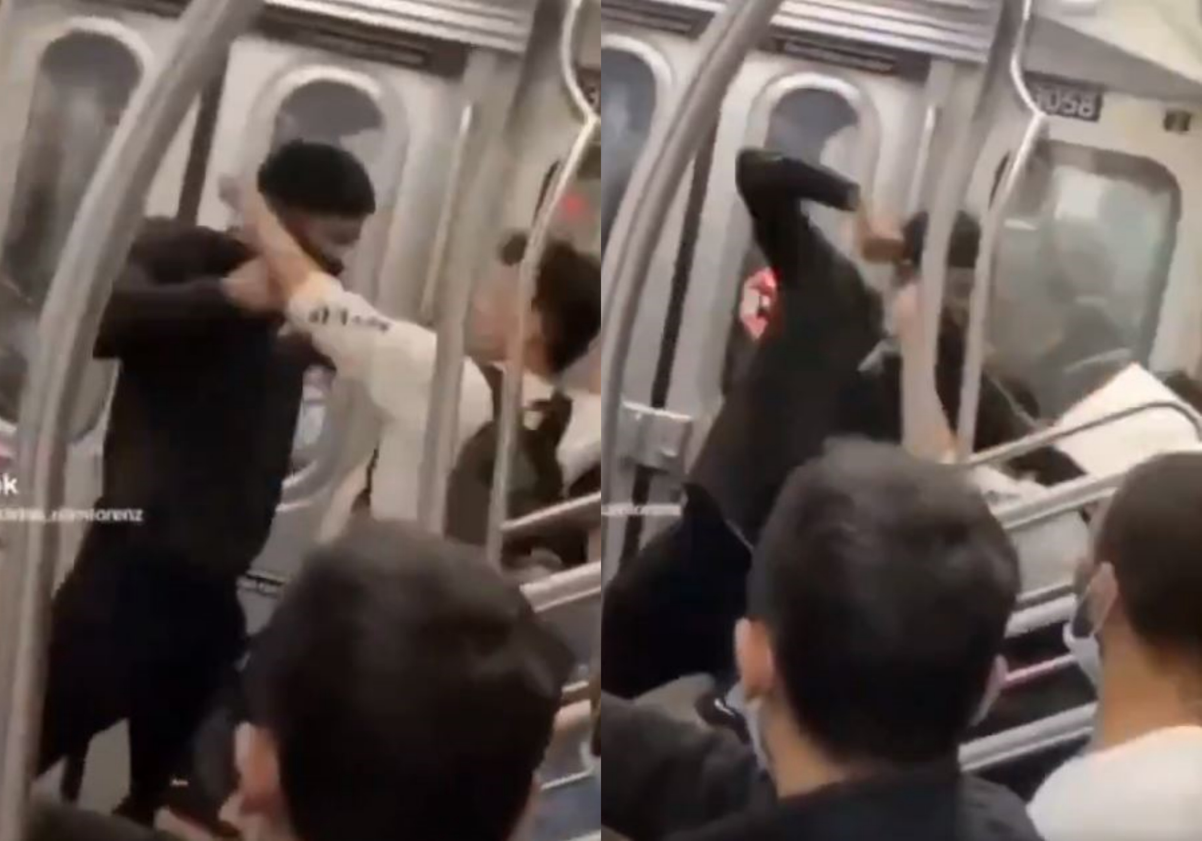 ▲▼ 亞裔男紐約地鐵被暴打 。（圖／翻攝自推特）