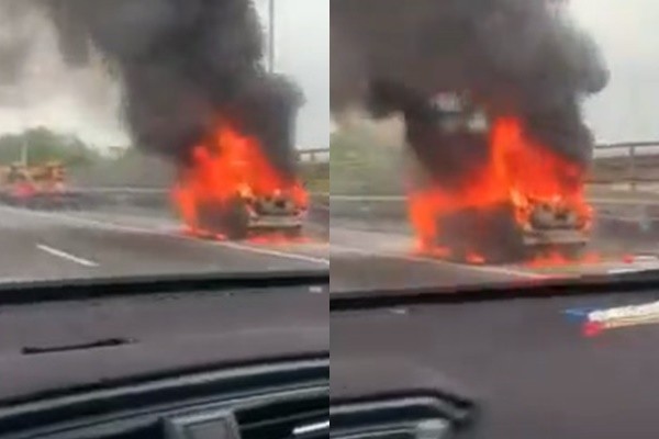 ▲▼ 彰化火燒車。（圖／臉書社團「‎台灣車友爆料中心（馬路上的大小事）」）