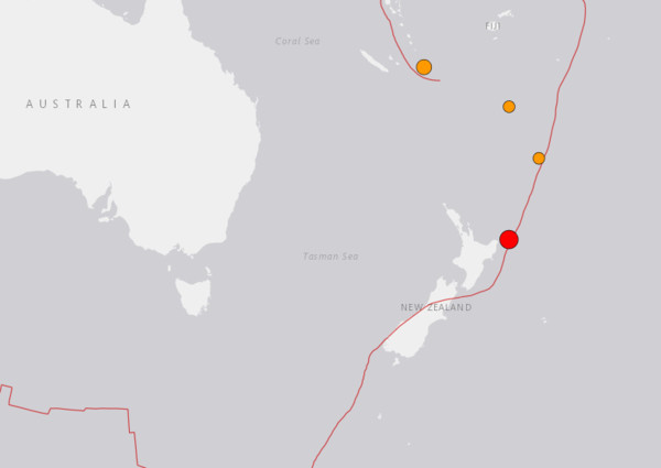 ▲▼ 紐西蘭外海5日發生規模6地震。（圖／翻攝自USGS）