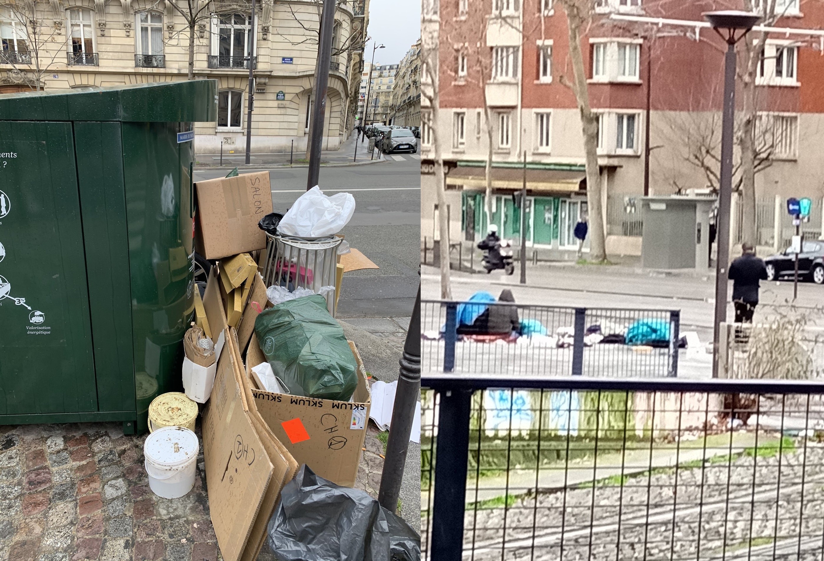 ▲▼巴黎市中心髒亂隨處可見。（圖／翻攝自推特「@LesPlumes75／@NiniToroja」）