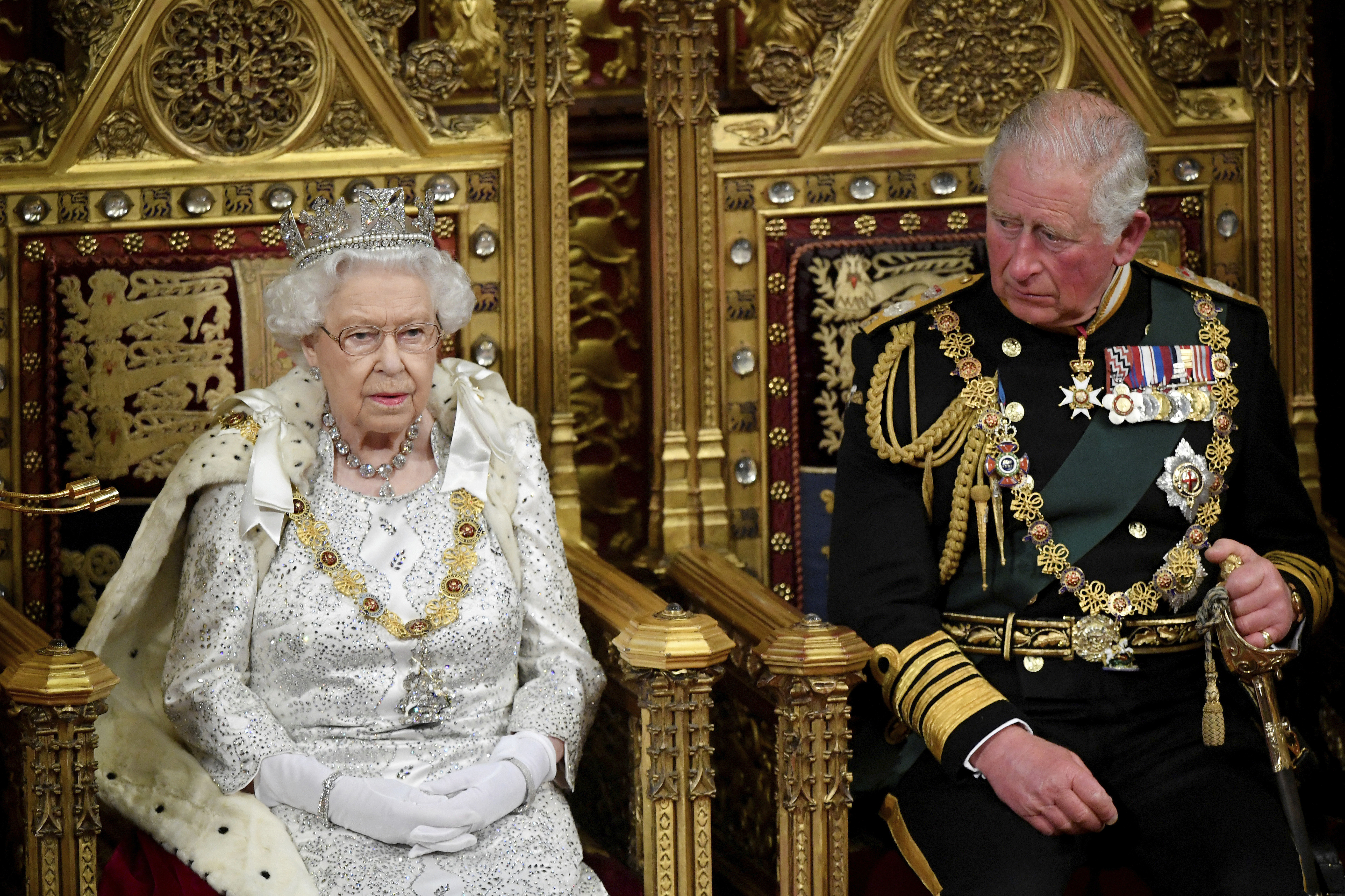 ▲▼英國伊莉莎白女王與查爾斯王儲。（圖／達志影像／美聯社）