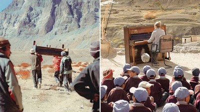 六旬調音師把「百年老琴」搬上喜馬拉雅山！揮汗演奏給山裡的孩子聽