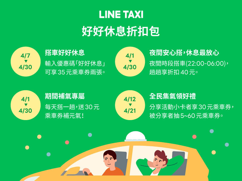 ▲▼Line Taxi推出新功能，搭車免尬聊。（圖／Line Taxi提供）
