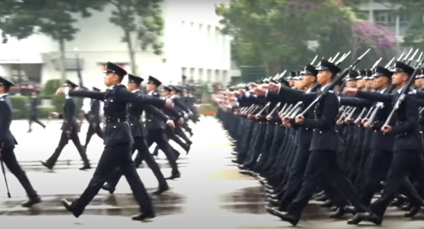 ▲▼香港警察步操。（圖／翻攝香港警察）