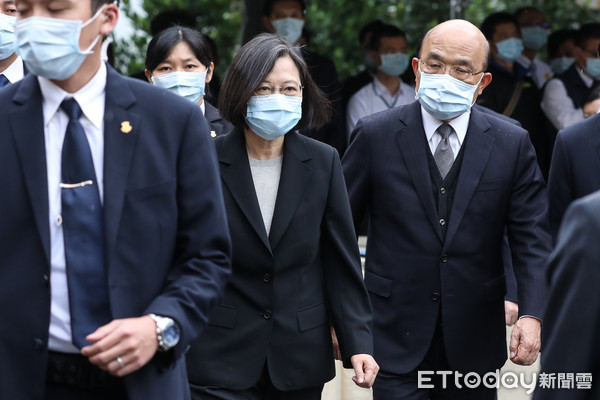 ▲總統蔡英文、行政院長蘇貞昌出席太魯閣事故聯合追思公祭。（圖／記者林敬旻攝）