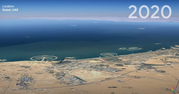 ▲▼Google Earth縮時功能　見證地球40年,杜拜。（圖／翻攝自YouTube／Google）