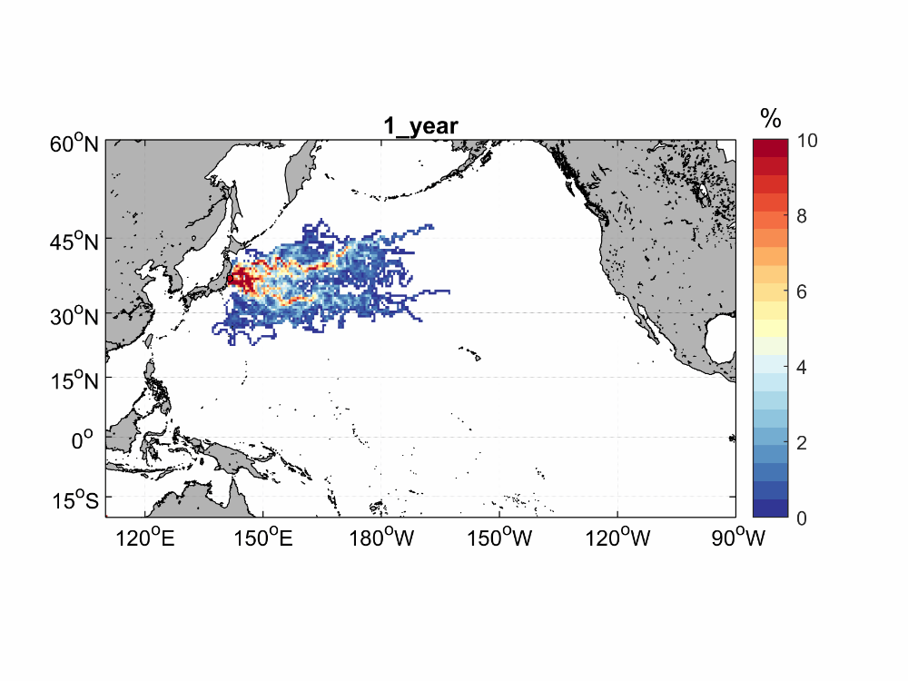▲▼日本排放核廢水，海洋大學模擬擴散速度。（圖／海大提供）