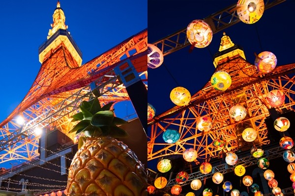 ▲▼東京鐵塔首次台灣鳳梨光雕 塔下美食挑動味蕾。（圖／台湾祭）