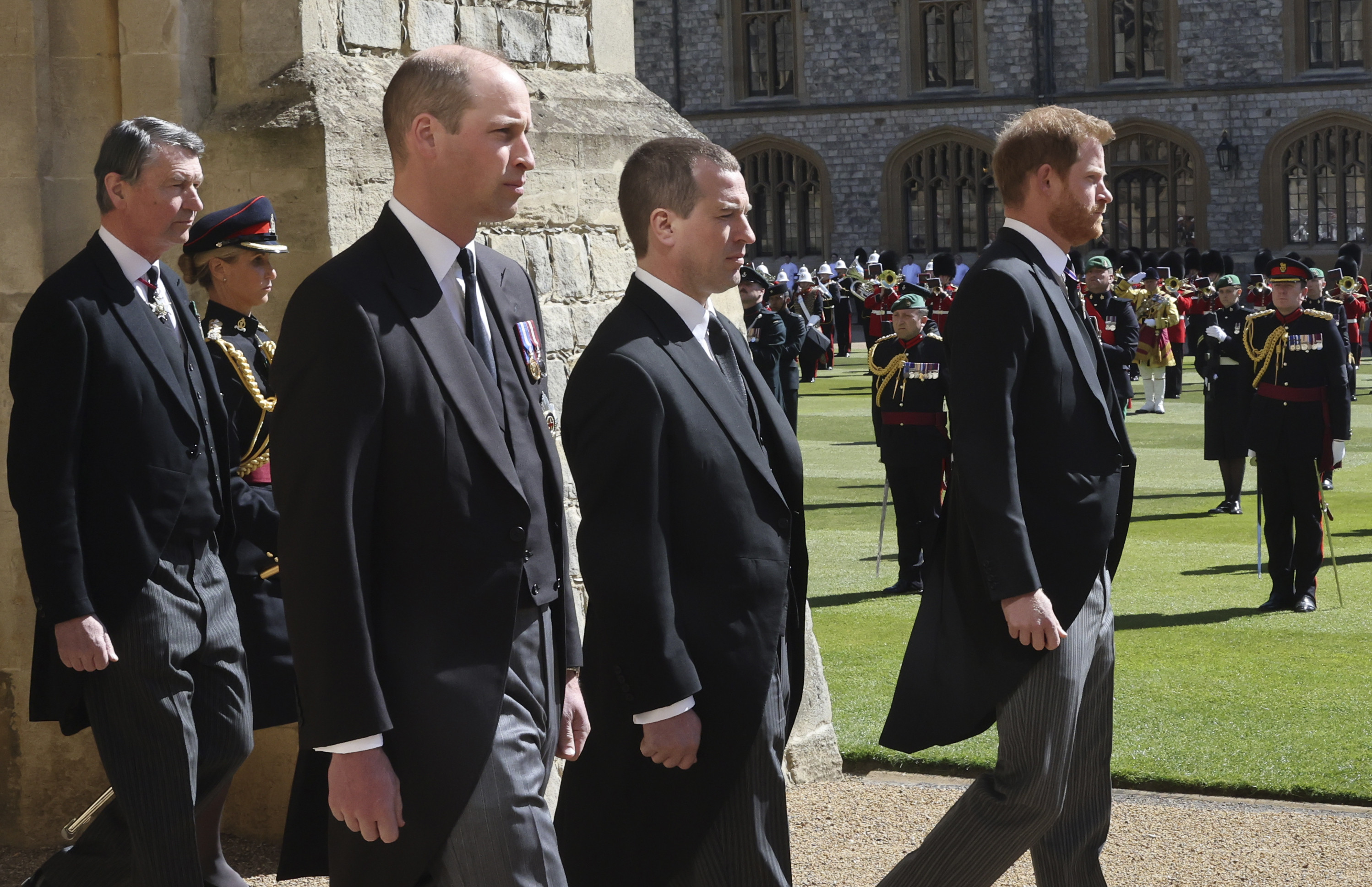 ▲▼ 威廉王子、哈利王子於菲利普親王葬禮。（圖／達志影像／美聯社）