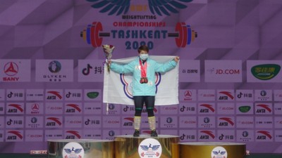 ▲舉重好手陳玟卉在2021亞錦賽女子64公斤勇奪3面金牌。（圖／舉重協會提供）