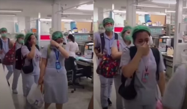 ▲▼護理師含淚隔離。（圖／翻攝自YouTube／Thai PBS）