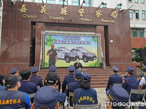 ▲嘉義縣新式警用車輛撥發 。（圖／記者翁伊森攝）