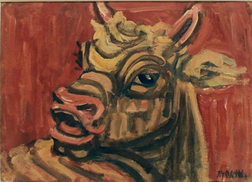 ▲▼李健熙生前持有的南韓西洋畫家李仲燮《黃牛》，將捐給國立現代美術館。（圖／達志影像）