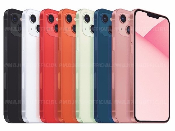 ▲iPhone 13將可能有七種不同配色選擇。（圖／取自數碼瘋報微博）