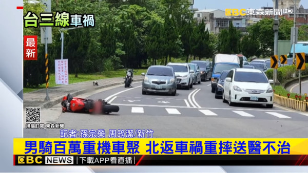 ▲▼剛車聚完…重機車主台三線摔車「磨地50公尺」亡　百萬杜卡迪毀了。（圖／東森新聞）