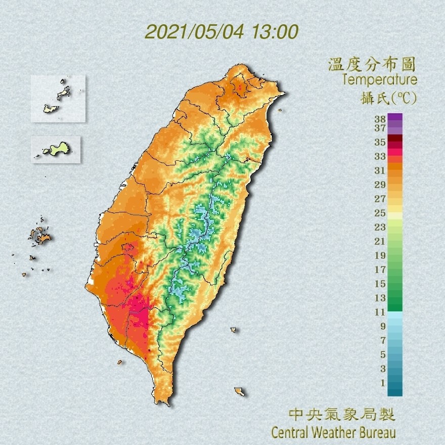 ▲▼高溫特報。（圖／中央氣象局）