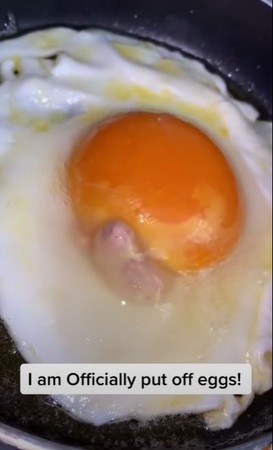 ▲驚悚！女子煎蛋發現「粉色小雞胚胎」嚇壞埋葬　網：以後不吃了。（圖／翻攝自YouTube／vm）