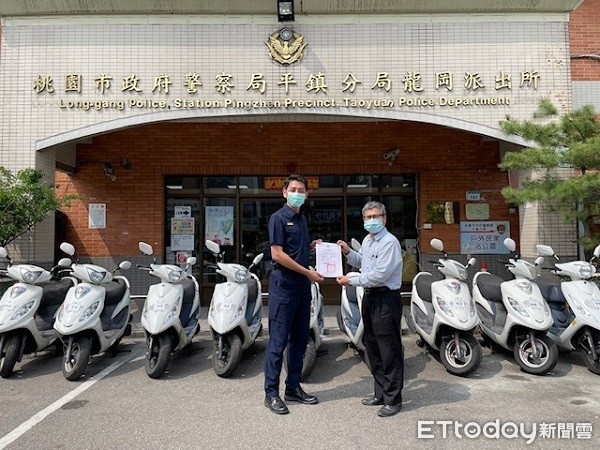 ▲汰舊警用機車捐贈給桃園農工無償使用。（圖／平鎮警分局提供）