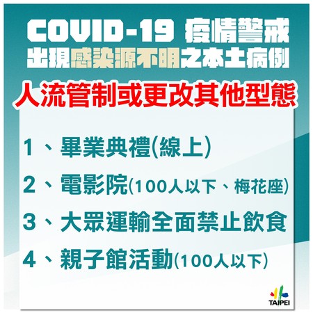 ▲▼因應台灣出現不明感染源確診，台北市提升防疫層級。（圖／台北市政府提供）