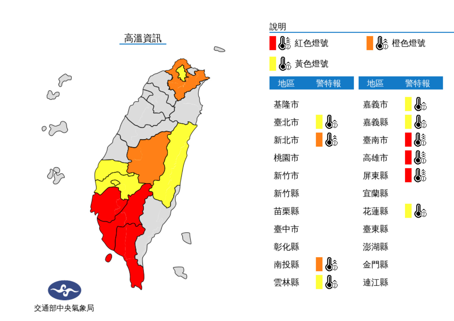 ▲▼各地天氣炎熱，氣象局發布高溫資訊。（圖／氣象局）