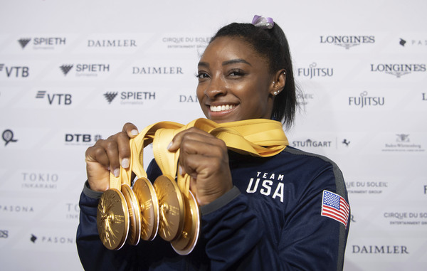 ▲▼  美國體操女皇拜爾斯（Simone Biles）           。（圖／達志影像／美聯社）