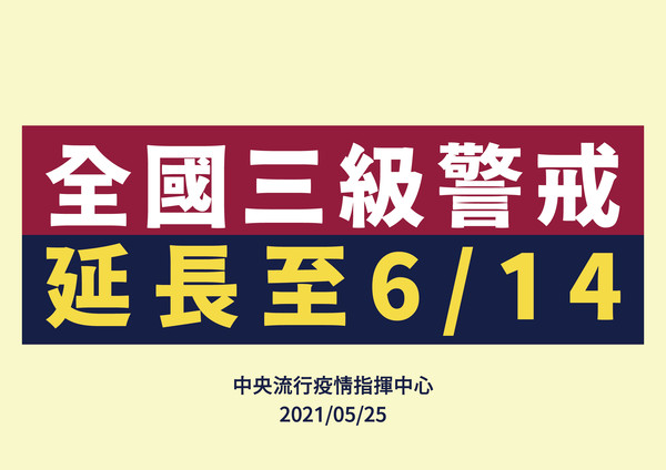 ▲▼0525宣佈三級警戒延期。（圖/疫情指揮中心提供）