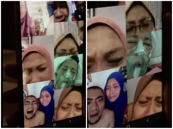 ▲▼馬來西亞一名年長婦女因為感染新冠肺炎住院，多名子女只能以視訊方式見到母親的最後一面。（圖／翻攝自Facebook／Aman Shah II）