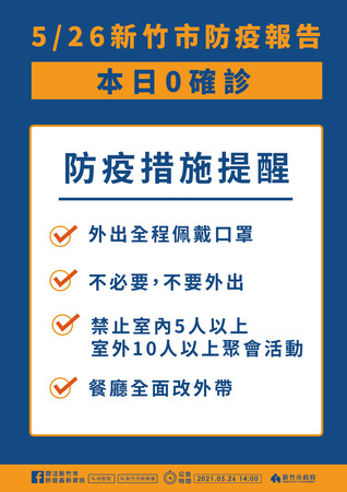 ▲▼新竹市防疫措施提醒。（圖／記者陳凱力翻攝）