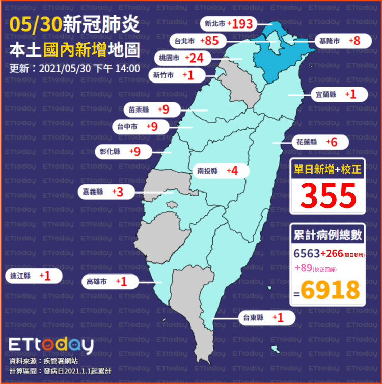 ▲▼0530本土國內新增地圖。（圖／ETtoday）