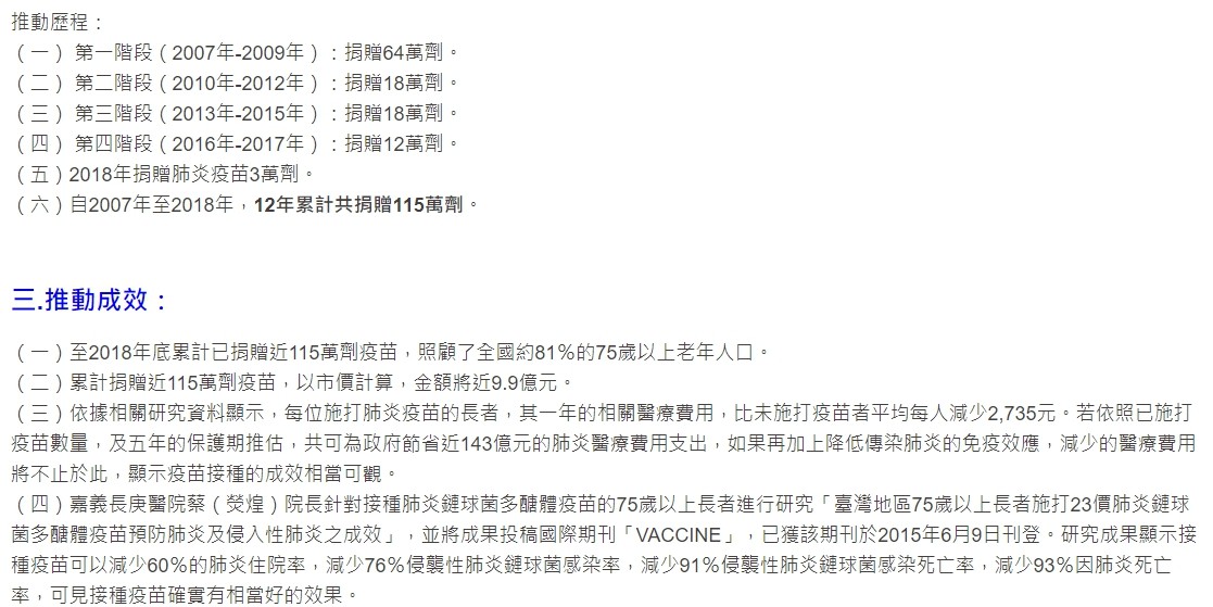 ▲▼115劑疫苗價值9.9億元。（圖／翻攝自「台塑企業王詹樣基金會」）