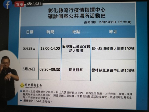 ▲彰化縣政府召開防疫線上記者會。（圖／翻攝自縣長王惠美線上直播）