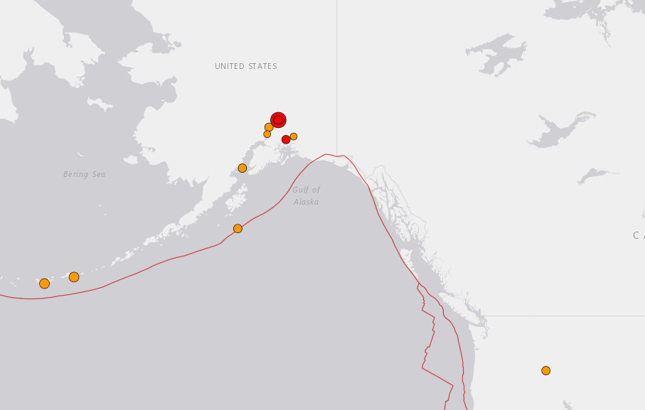 ▲▼ 美國阿拉斯加30日深夜發生規模6.1地震。（圖／翻攝自美國地質調查局）