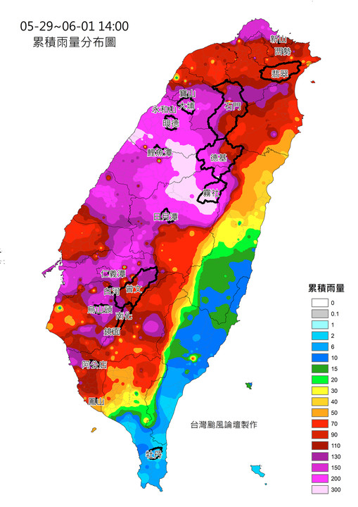 ▲▼這波梅雨戰績。（圖／翻攝自台灣颱風論壇、天氣風險）