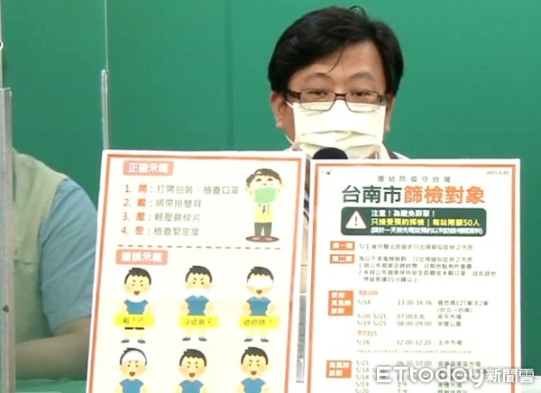 ▲台南市長黃偉哲公布台南市確診個案1人，匡列11人，已完成清消作業。（圖／記者林悅翻攝，下同）