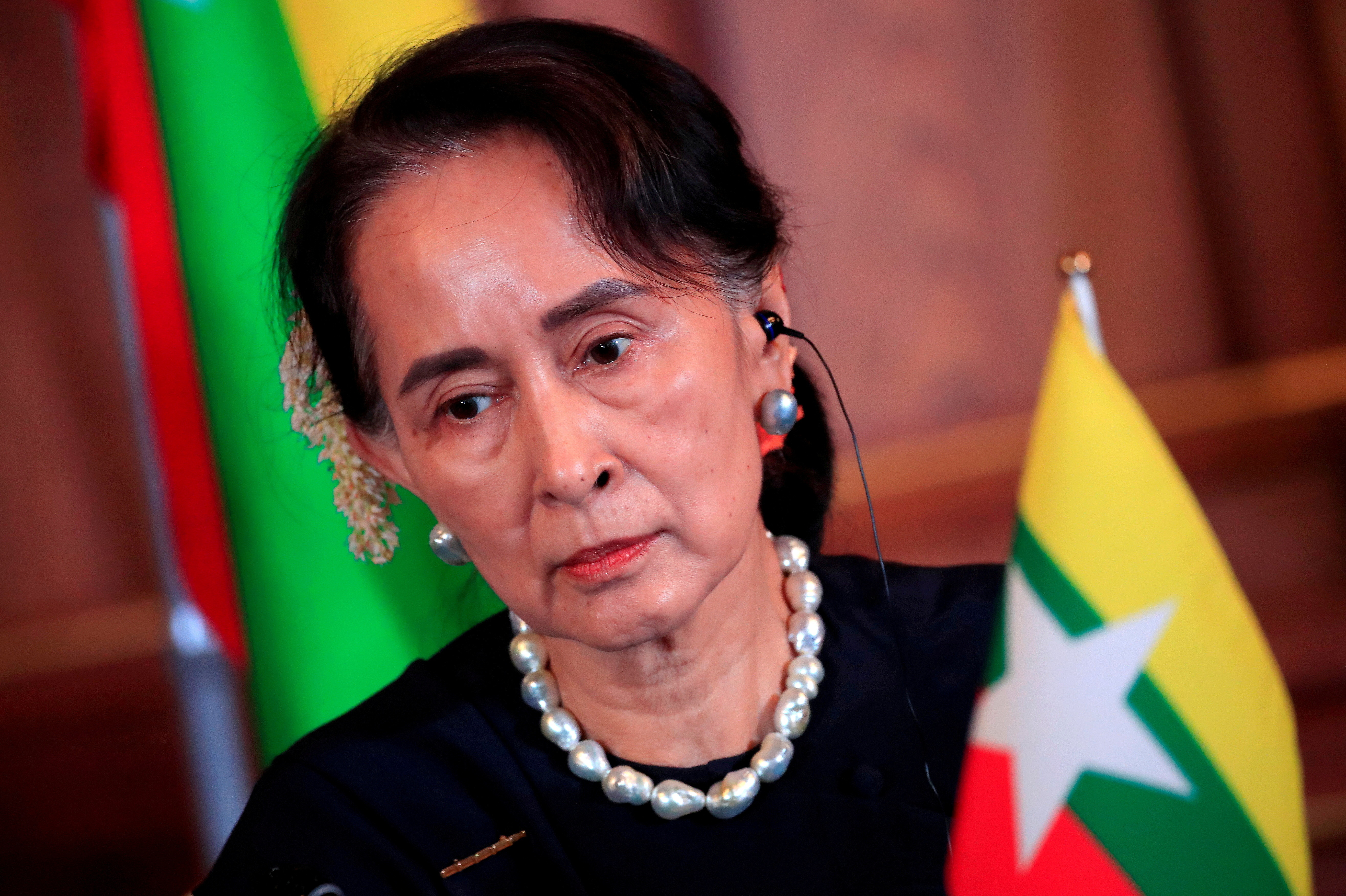 ▲▼緬甸實質領袖翁山蘇姬（Aung San Suu Kyi）。（圖／路透）