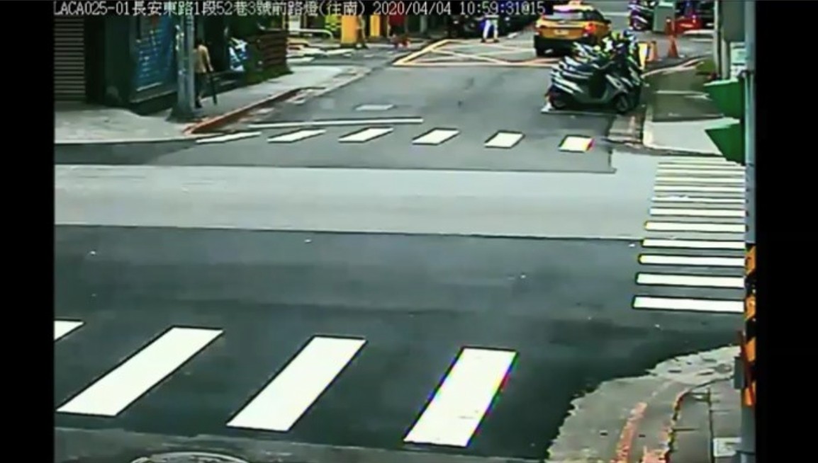 ▲▼計程車司機輾斃小狗，監視器畫面曝光。（圖／翻攝台北地院判決書）