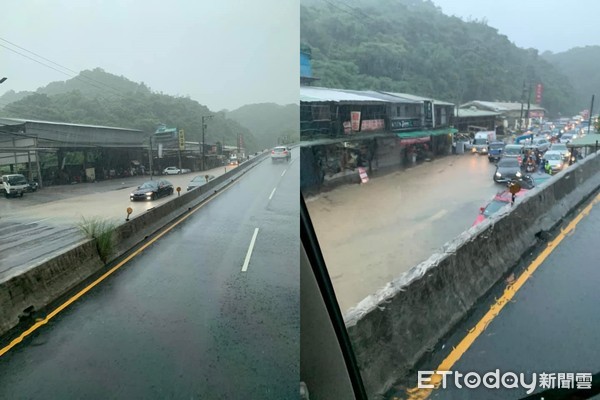 ▲▼0604下午2點半汐止淹水、塞車。（圖／網友授權引用）