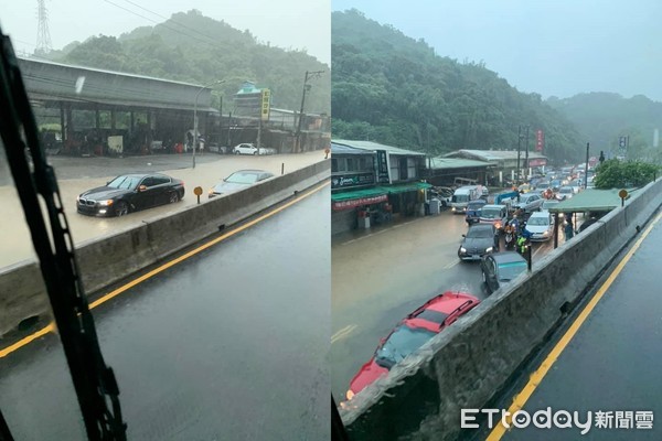 ▲▼0604下午2點半汐止淹水、塞車。（圖／網友授權引用）