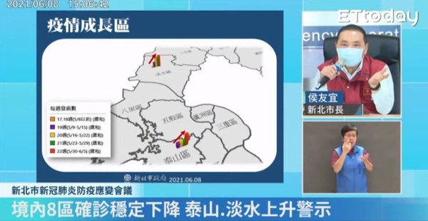 ▲▼新北疫情0608。（圖／翻攝直播）