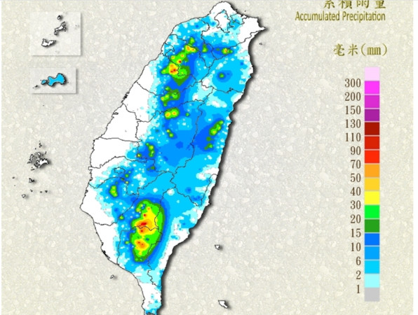 ▲中央氣象局對屏東7鄉鎮發佈大雷雨特報             。（圖／取自中央氣象局）