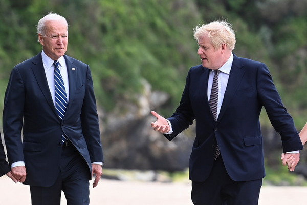 ▲▼英國首相強生（Boris Johnson）與美國總統拜登（Joe Biden）。（圖／路透社）