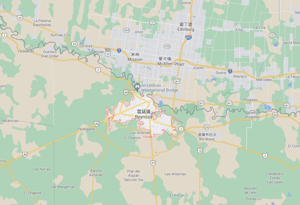 ▲▼美墨邊境城市雷諾薩（Reynosa）爆發槍擊案，釀15死。（圖／翻攝自Google Maps）
